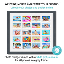 Load image into Gallery viewer, Photo Collage Printed and Framed for 20 Photos in a Grey Frame - Multi Photo Frames
