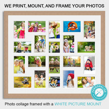 Load image into Gallery viewer, Photo Collage Printed and Framed for 20 Photos - Oak Veneer Frame - Multi Photo Frames
