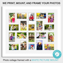 Load image into Gallery viewer, Photo Collage Printed and Framed for 20 Photos - White Frame - Multi Photo Frames
