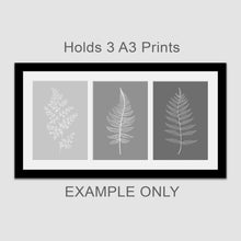 Load image into Gallery viewer, Picture Frame for 3 A3 prints or photos in a Black Wooden Frame - Multi Photo Frames
