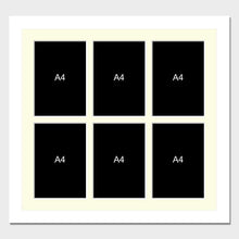 Load image into Gallery viewer, Picture Frame holds 6 A4 certificates or photos in a White Wood Frame - Multi Photo Frames
