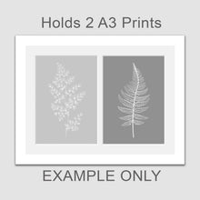Load image into Gallery viewer, Picture Frame to hold 2 A3 prints or photos in a White Wooden Frame - Multi Photo Frames
