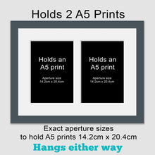 Load image into Gallery viewer, Picture Frame to hold A5 photos or prints in a Grey Wood Frame - Multi Photo Frames
