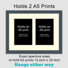 Load image into Gallery viewer, Picture Frame to hold A5 photos or prints in a Grey Wood Frame - Multi Photo Frames
